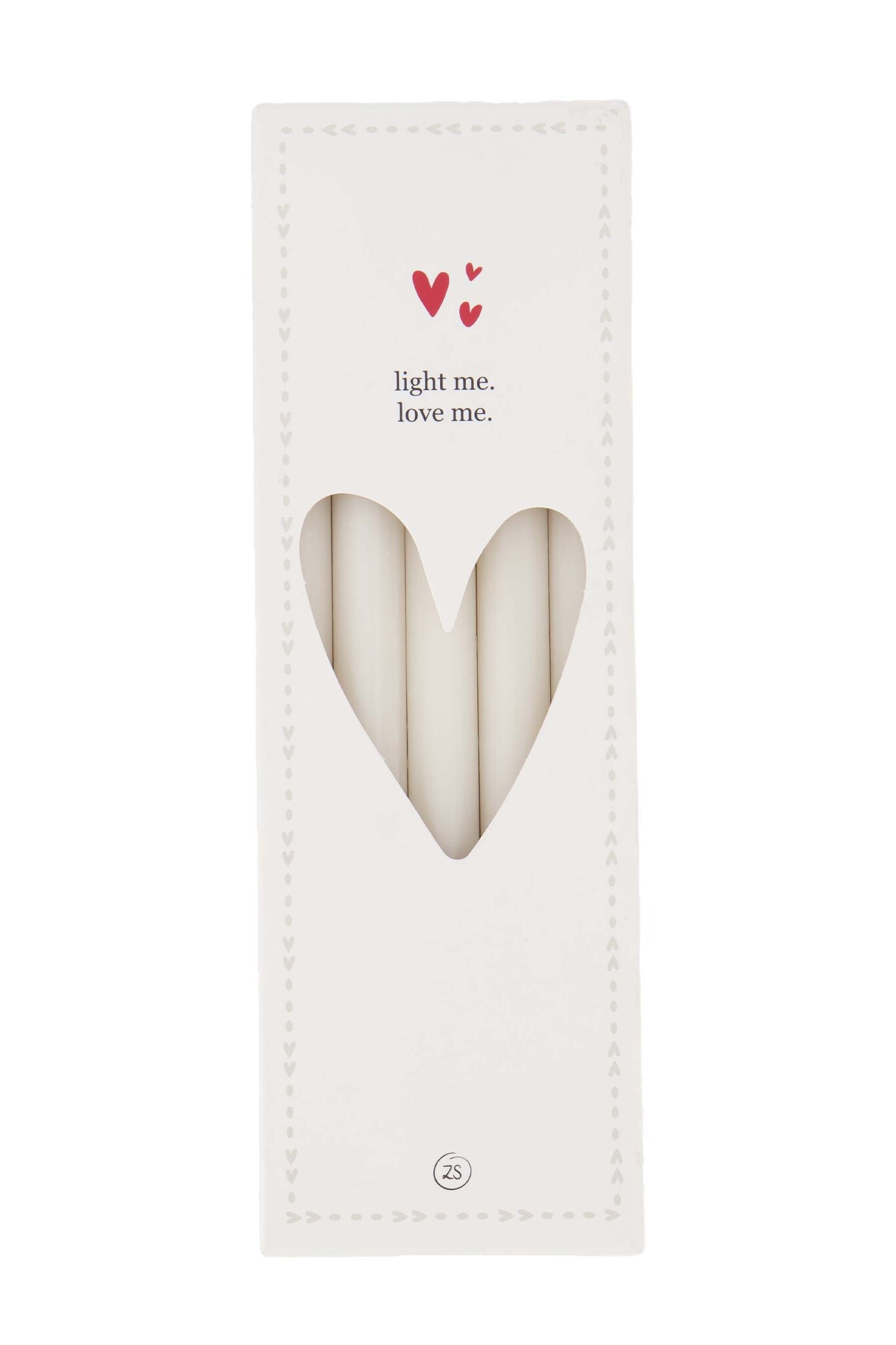 Zusss box with 10 small candles off-white