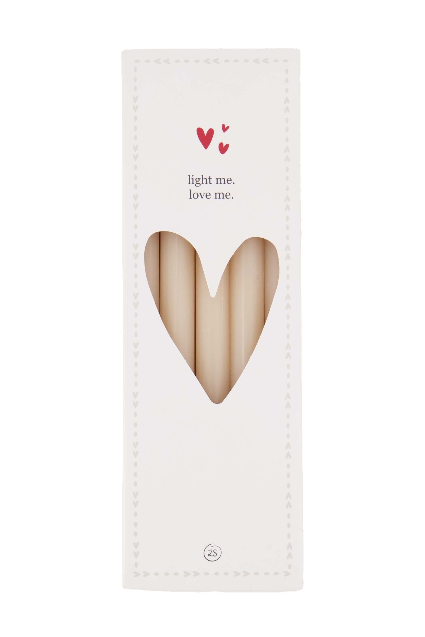 Zusss box with 10 small candles beige