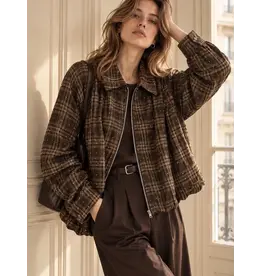 Orice Jacket ruit strass bruin
