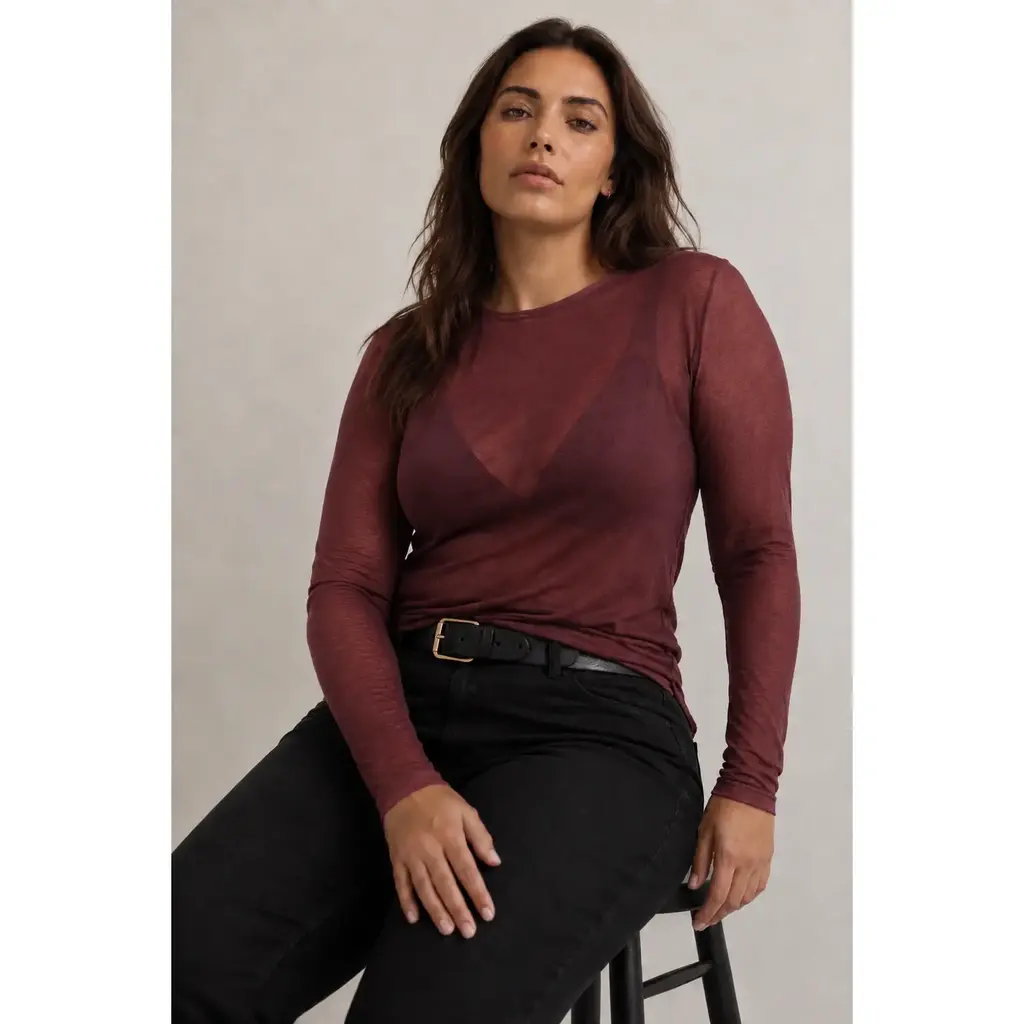 Amy&Clo Cashmere top Burgundy plus
