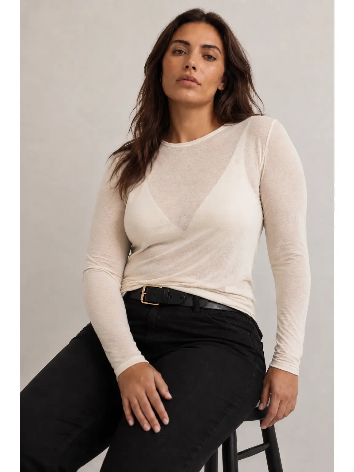 Amy&Clo Cashmere top Creme plus