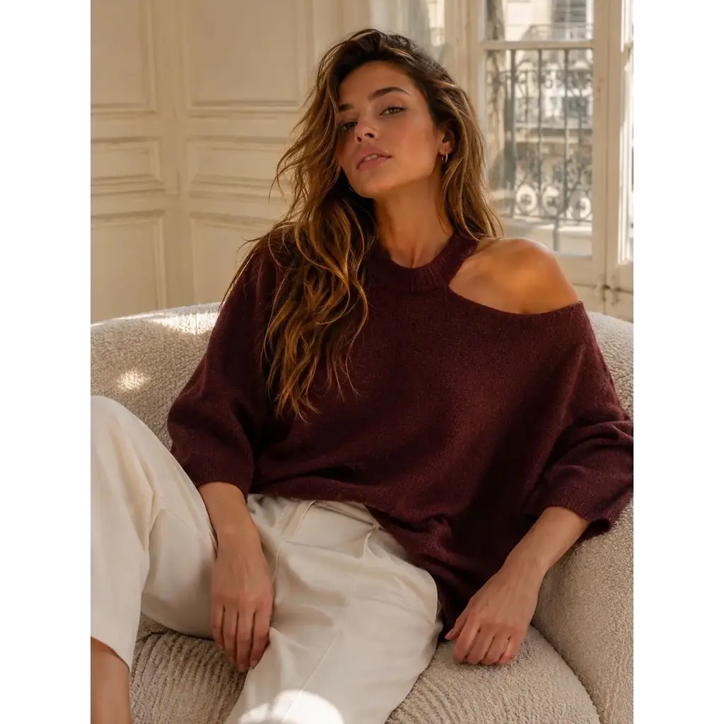 Orice Trui Cutout Burgundy