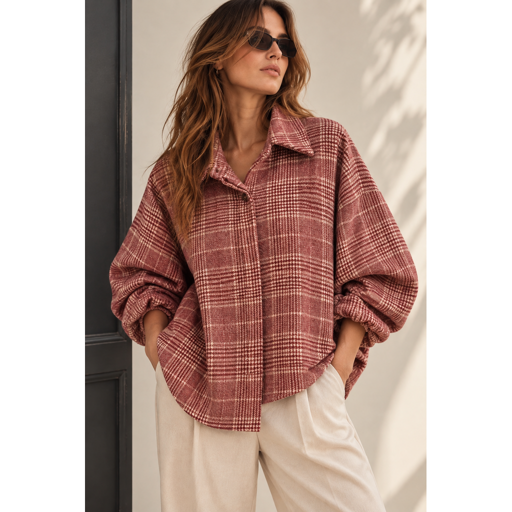 BELLAVIE Blouse ruit Maroon