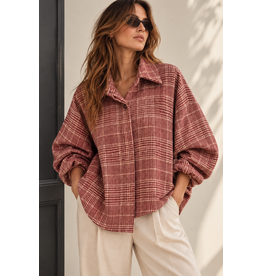 BELLAVIE Blouse ruit Maroon