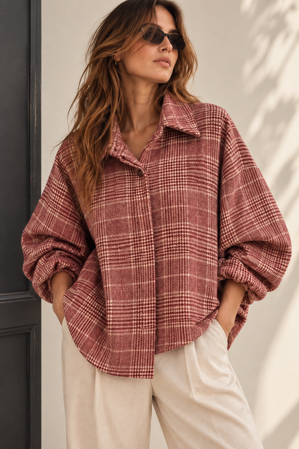 BELLAVIE Blouse ruit Maroon