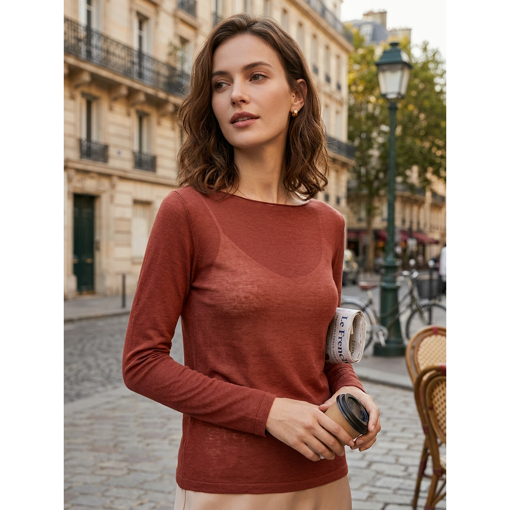 BELLAVIE Cashmere top Bordeaux