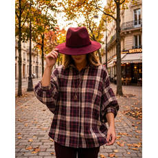 BELLAVIE Blouse ruit Burgundy blue