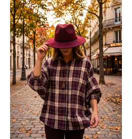 BELLAVIE Blouse ruit Burgundy blue
