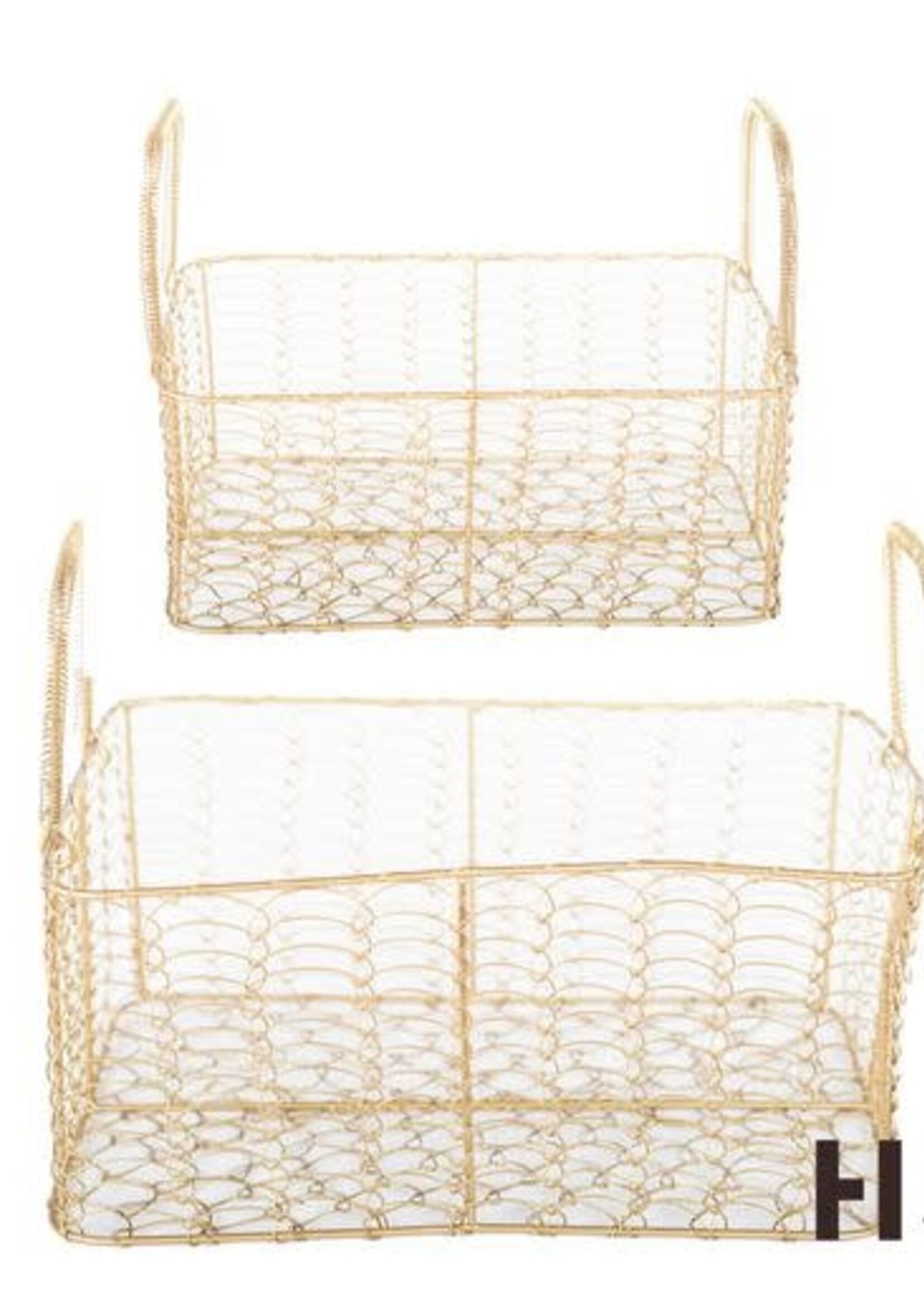 Home Society Draadmandje goud L