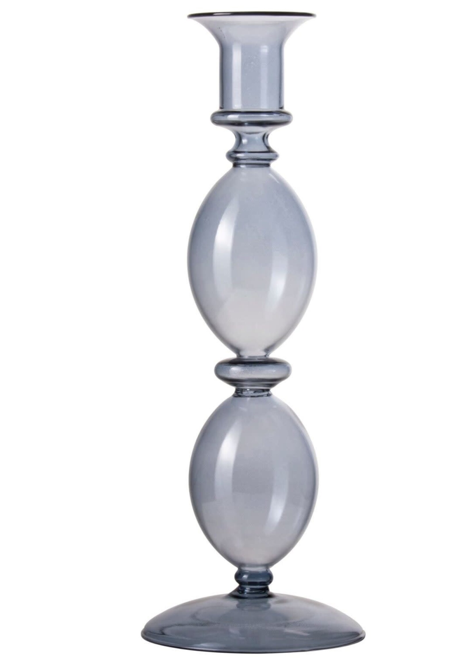 Gusta Glazen kandelaar blauw