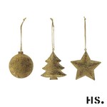 Home Society Ornament Stars Gold