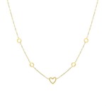 More the Firm Ketting heart dots  goud