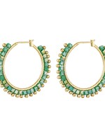 Oorbellen vierkante kralen  dots