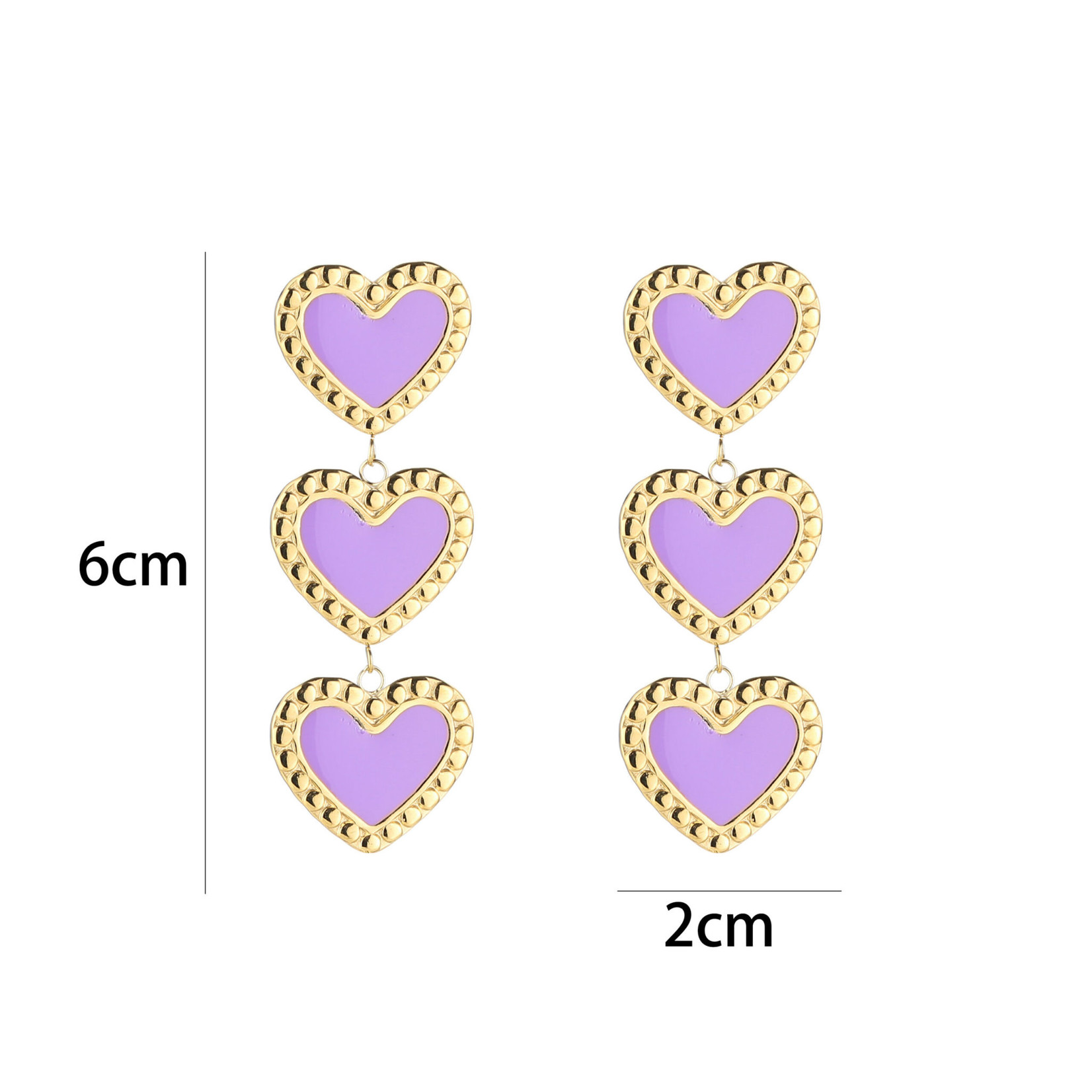 Oorbellen colour hearts lang Sunset kopen JE14667 Vintage Colours and