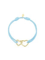Flo Boutique Stoffen armband hartjes kleur