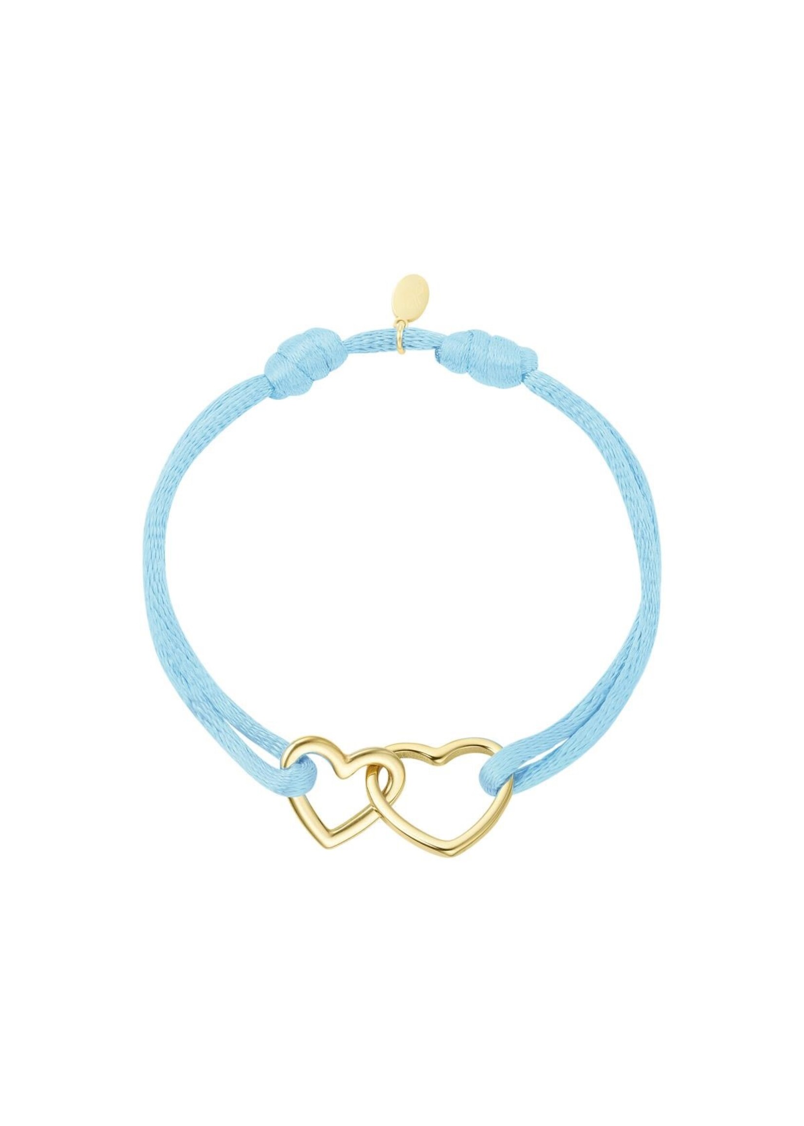 Flo Boutique Stoffen armband hartjes kleur