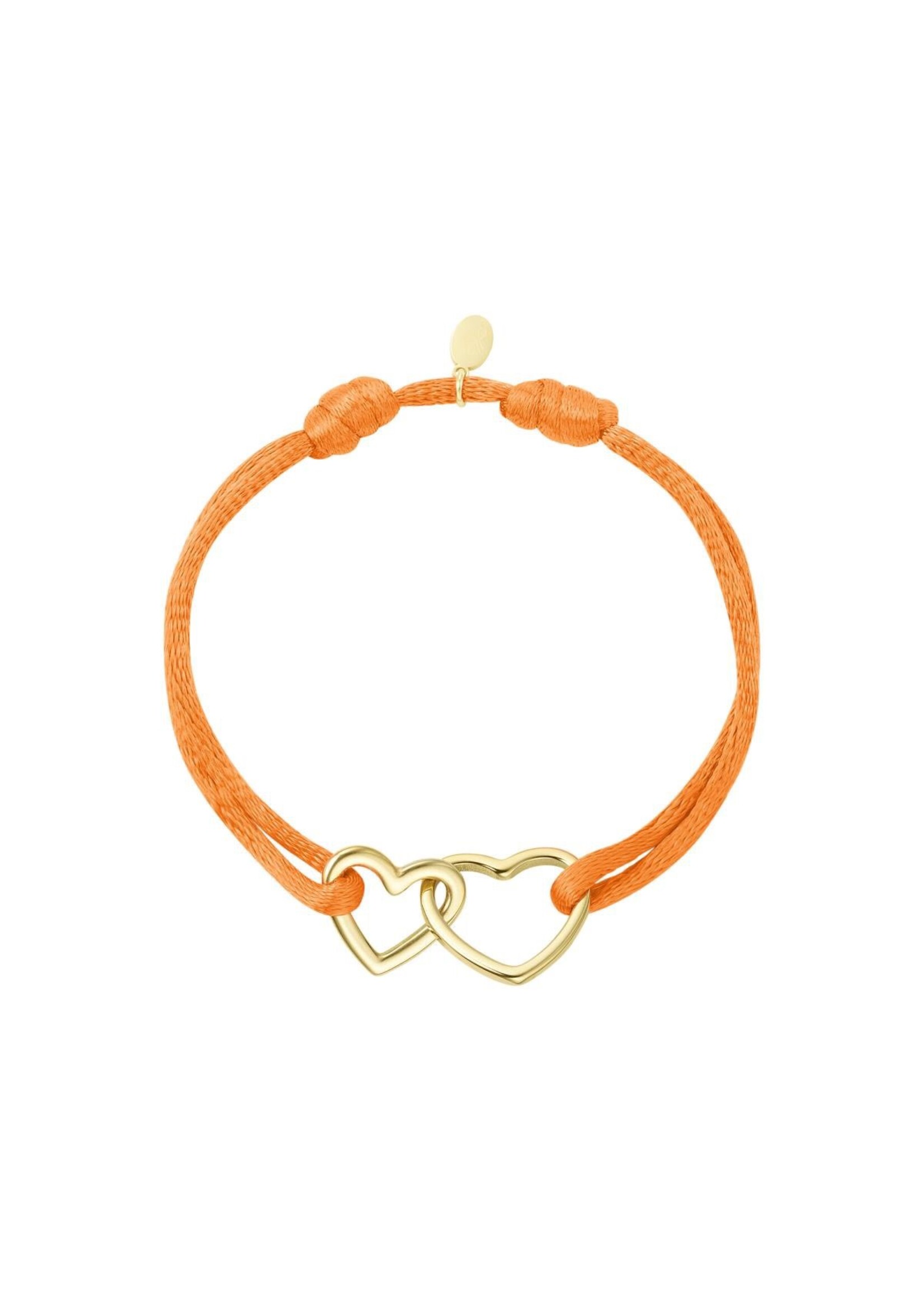 Flo Boutique Stoffen armband hartjes kleur