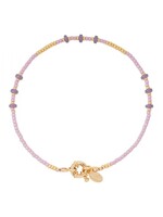 More the Firm Enkelbandje gekleurde kralen paars