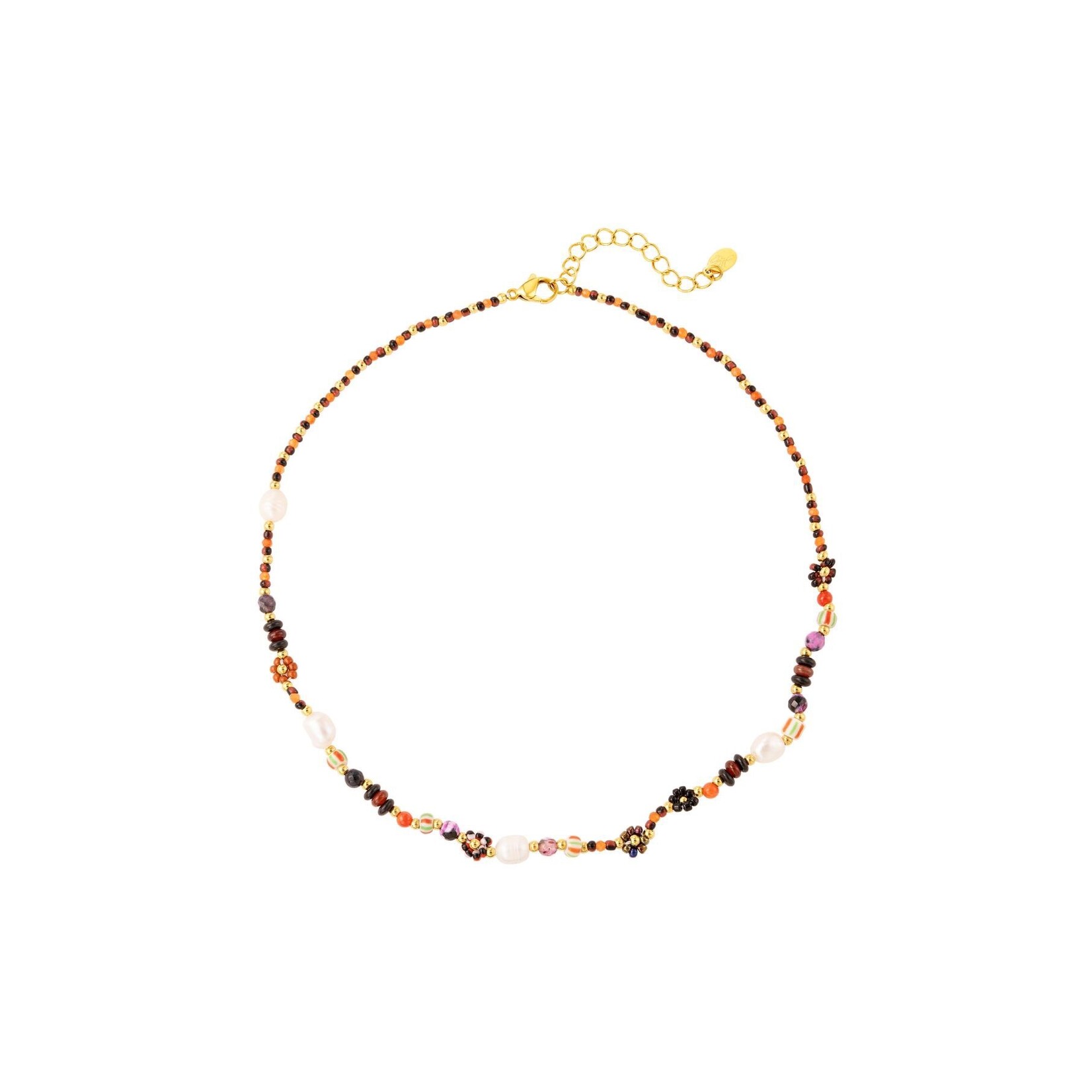 More the Firm Ketting Flower beads red