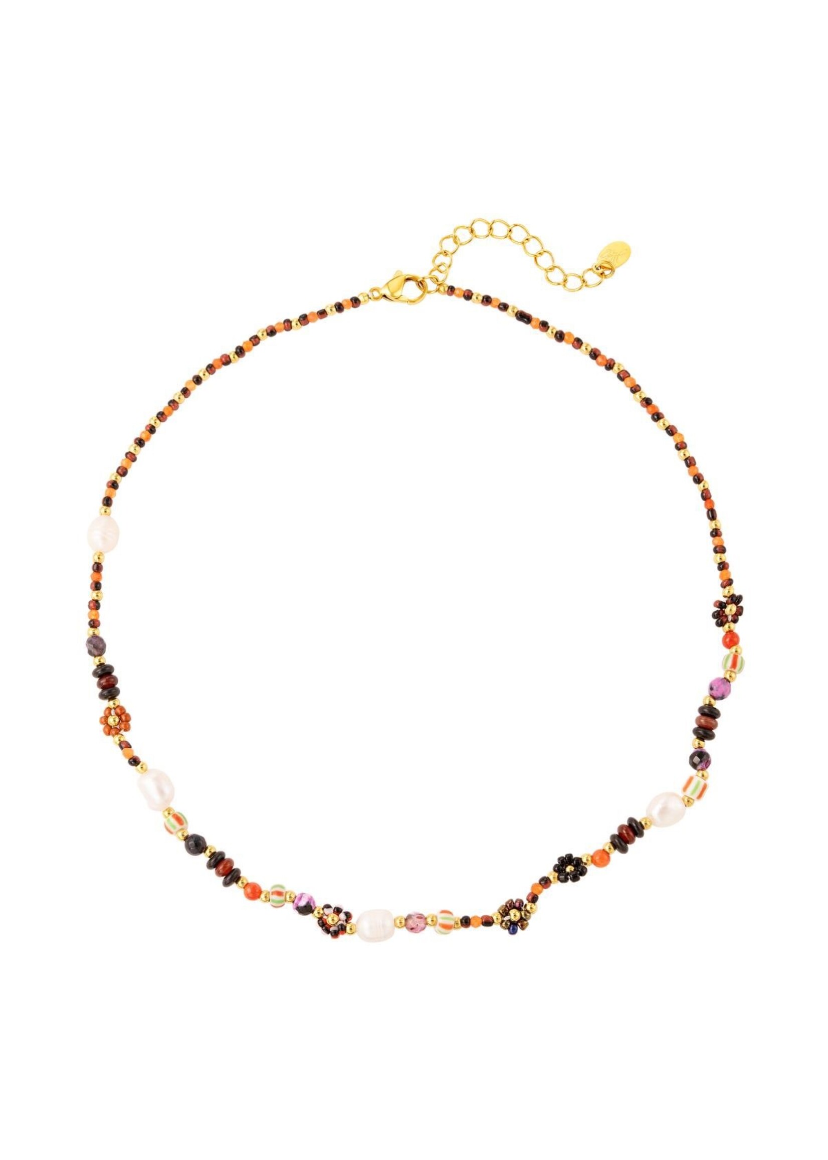 More the Firm Ketting Flower beads red