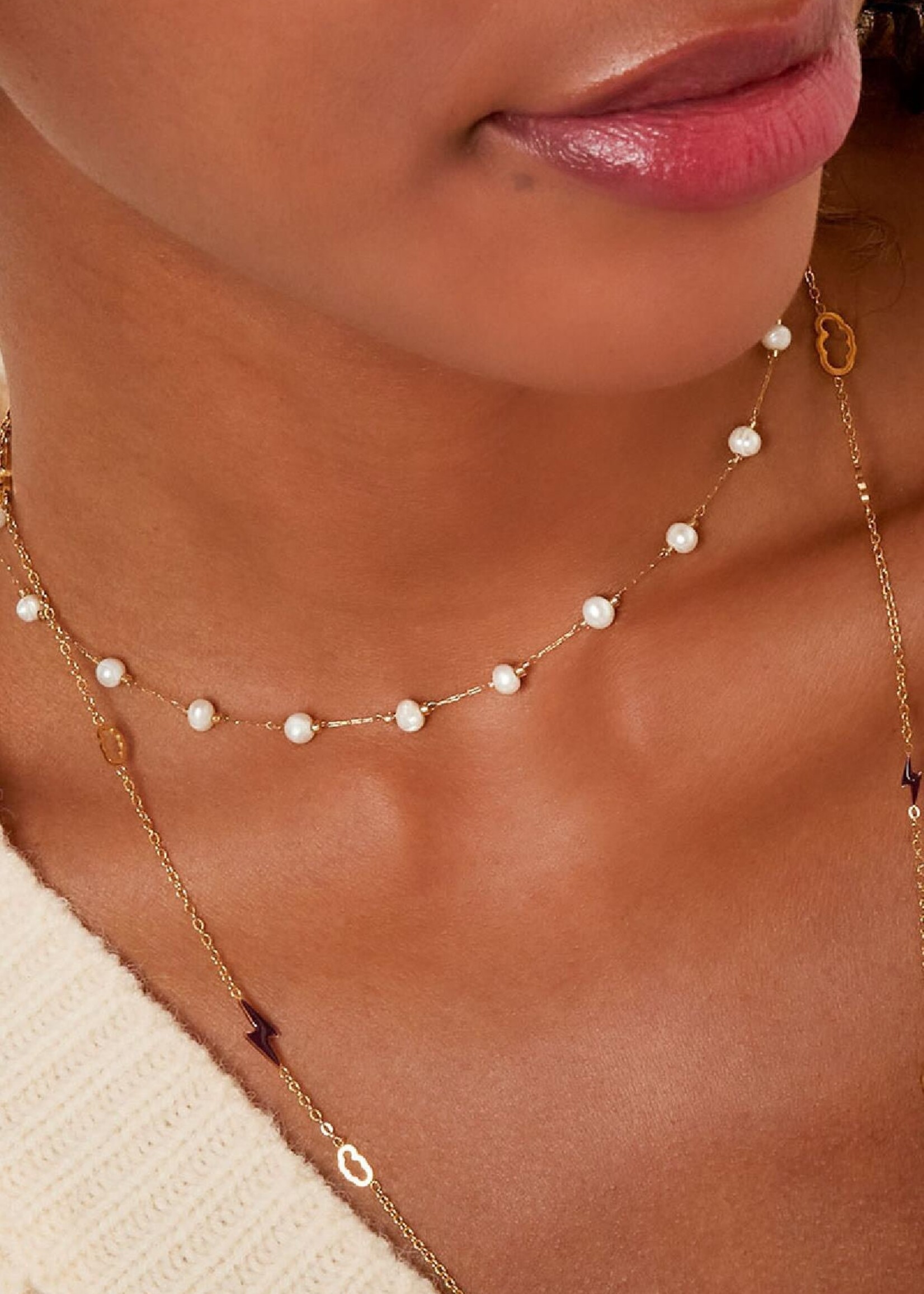 Flo Boutique Ketting sweet pearl gold