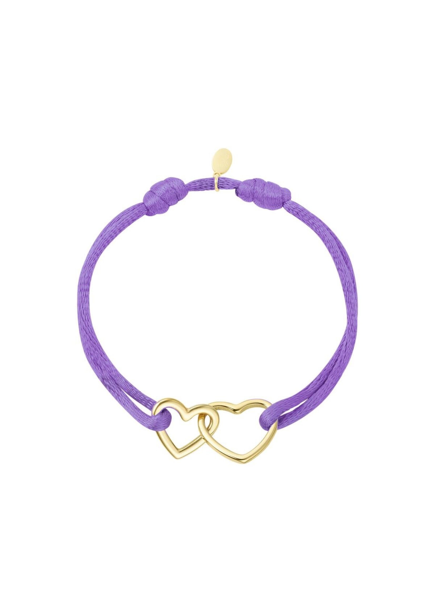 Flo Boutique Stoffen armband hartjes kleur
