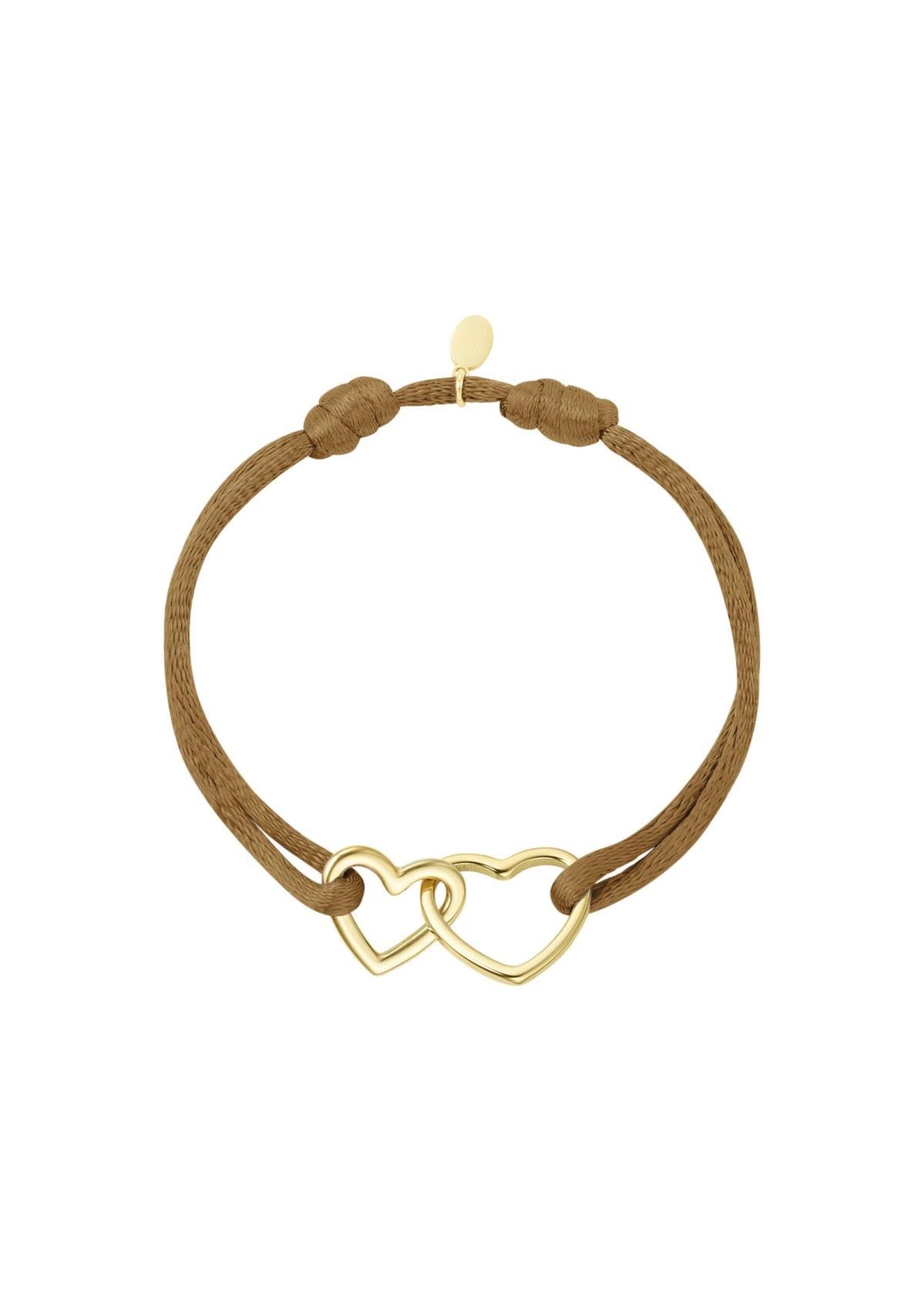 Flo Boutique Stoffen armband hartjes kleur
