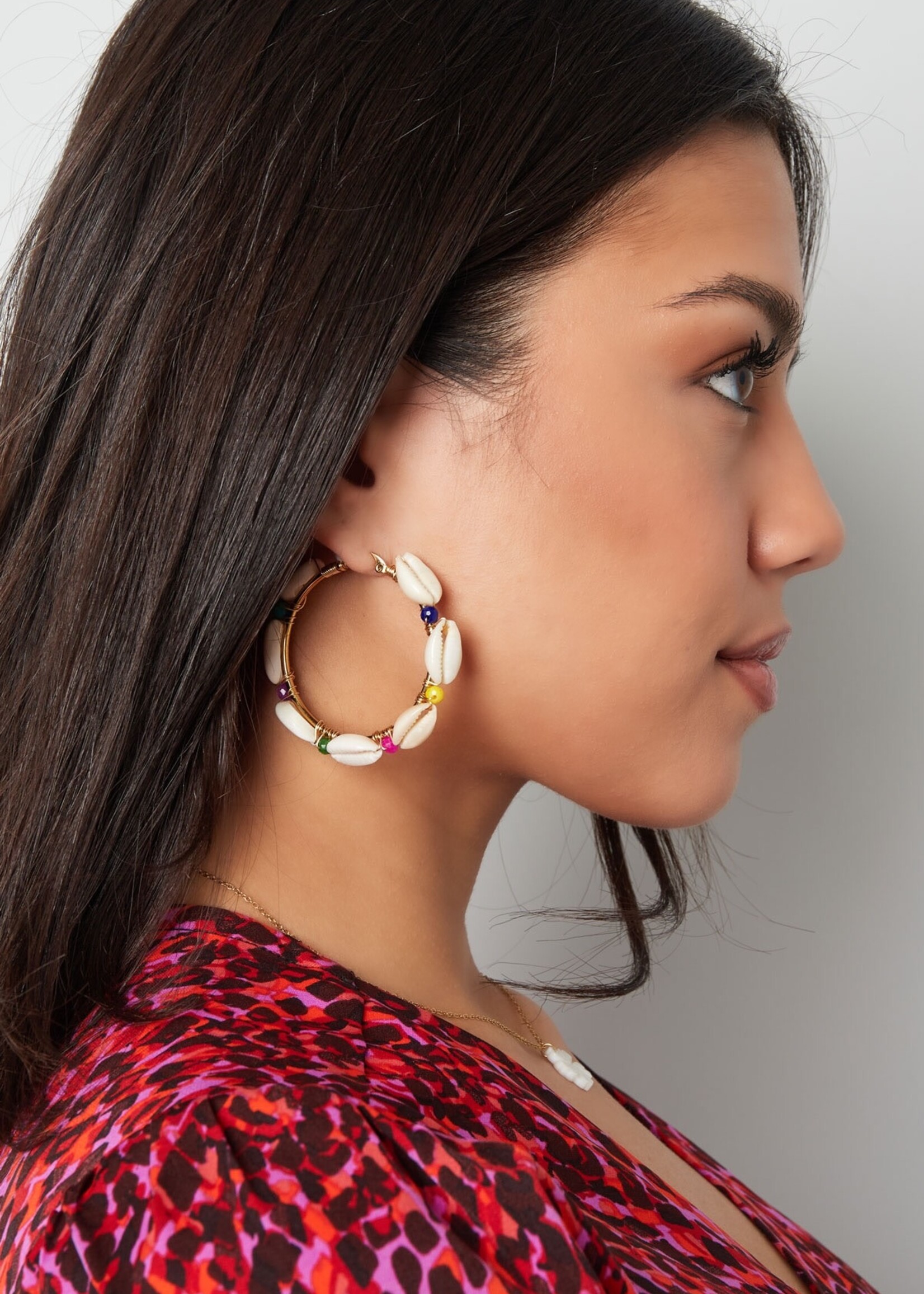 Flo Boutique Creolen colourful shell