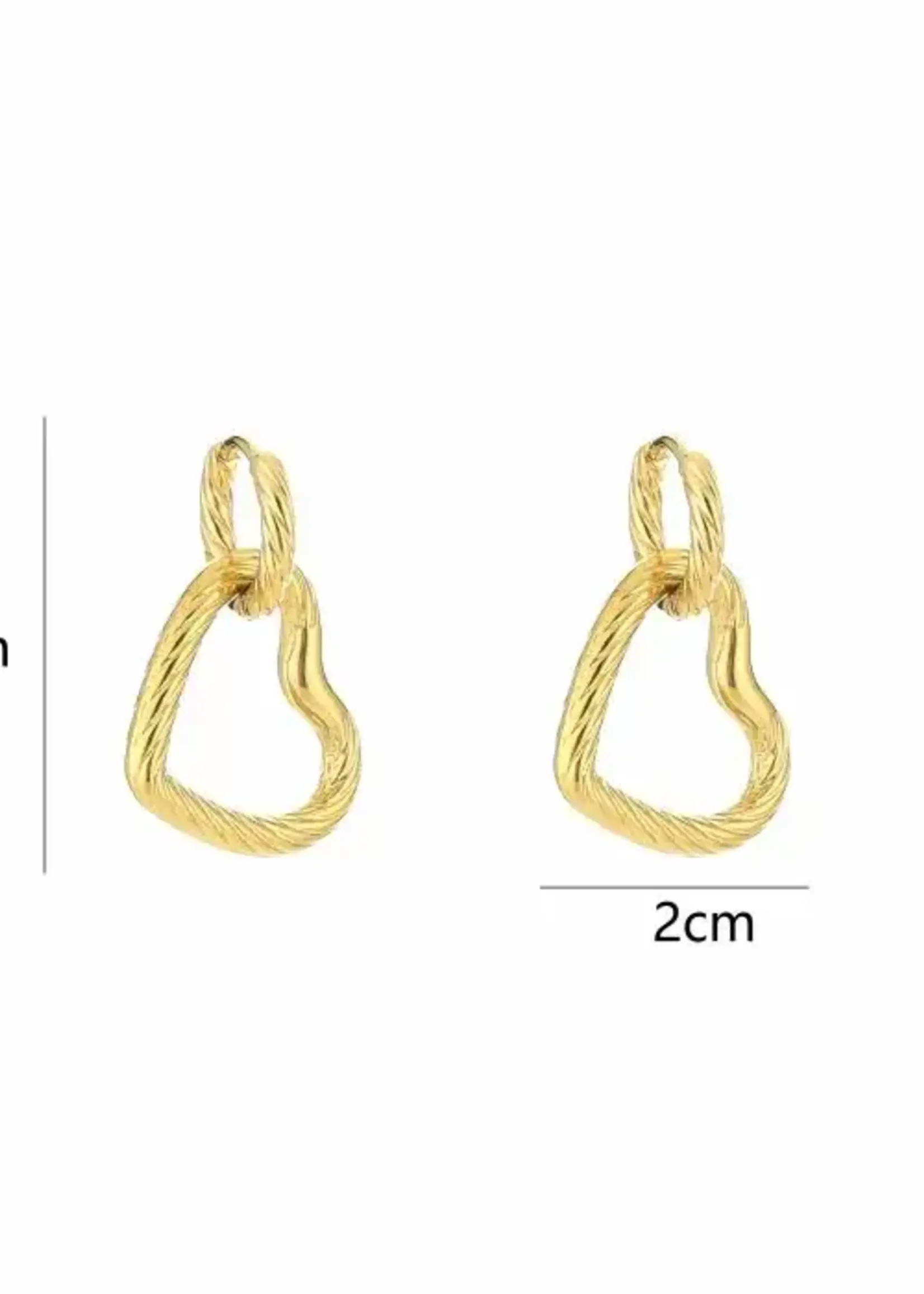 Flo Boutique Oorbellen twisted heart