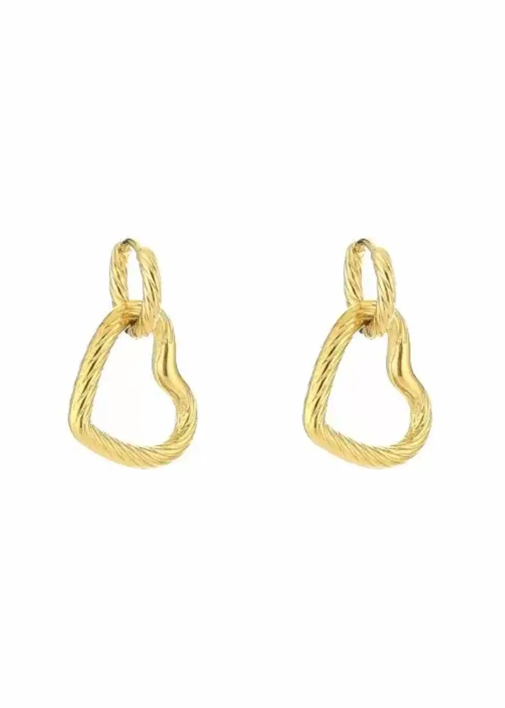 Flo Boutique Oorbellen twisted heart