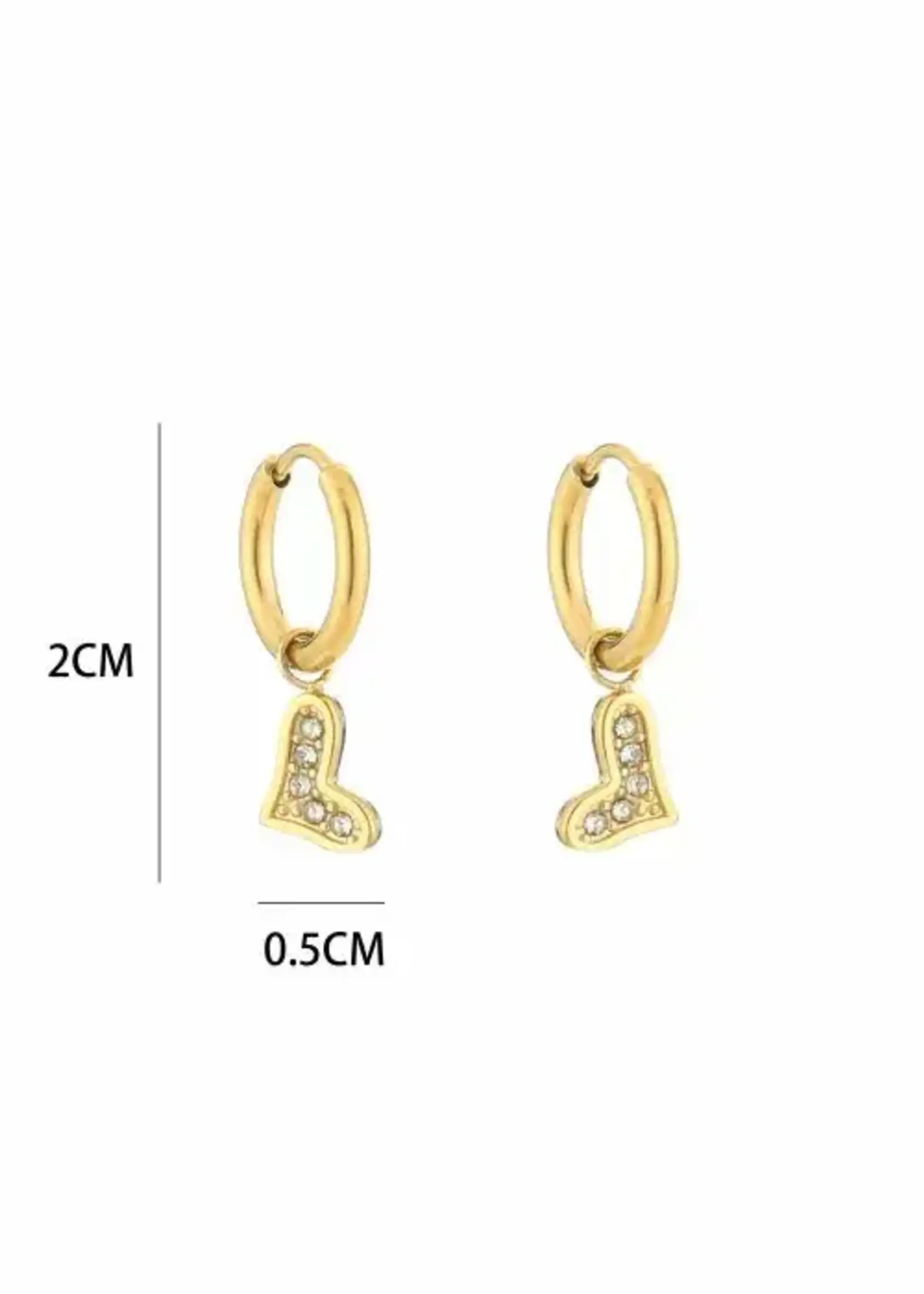 Flo Boutique Oorbellen glitter hearts