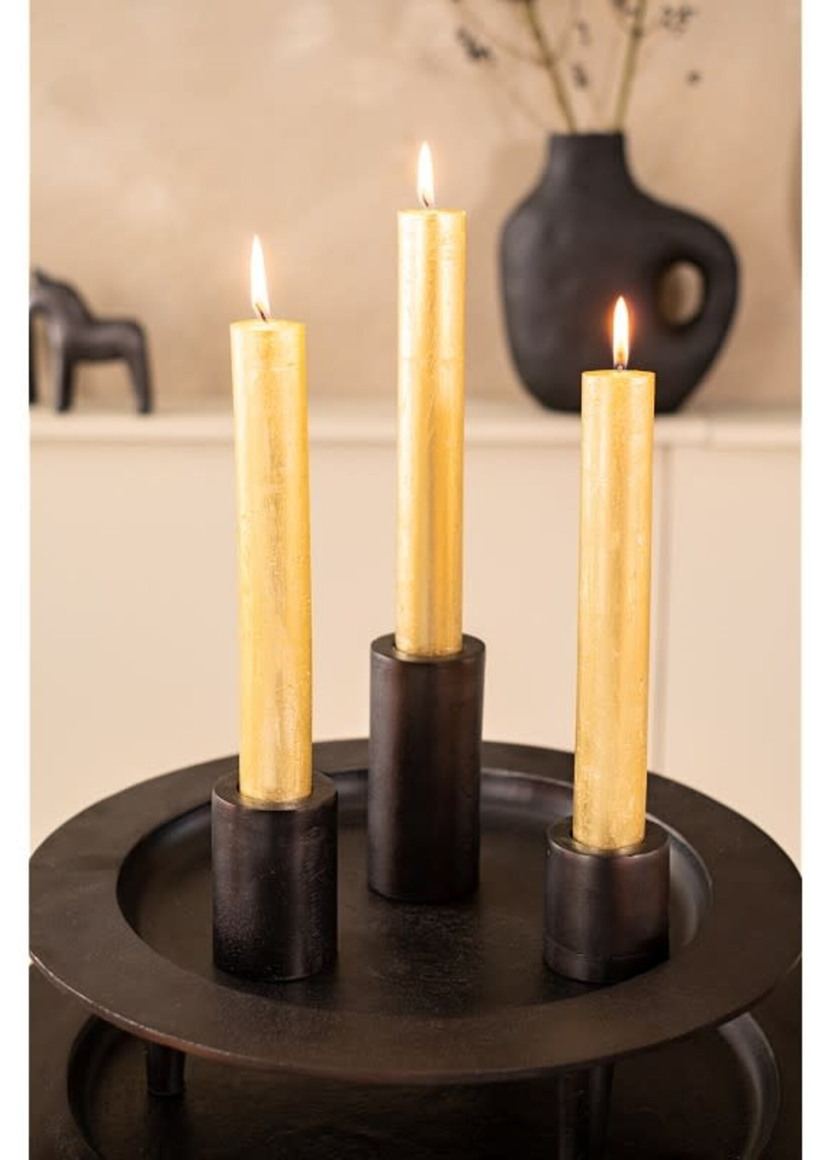 Home Society Kandelaar Ravi Black (XL-kaars)