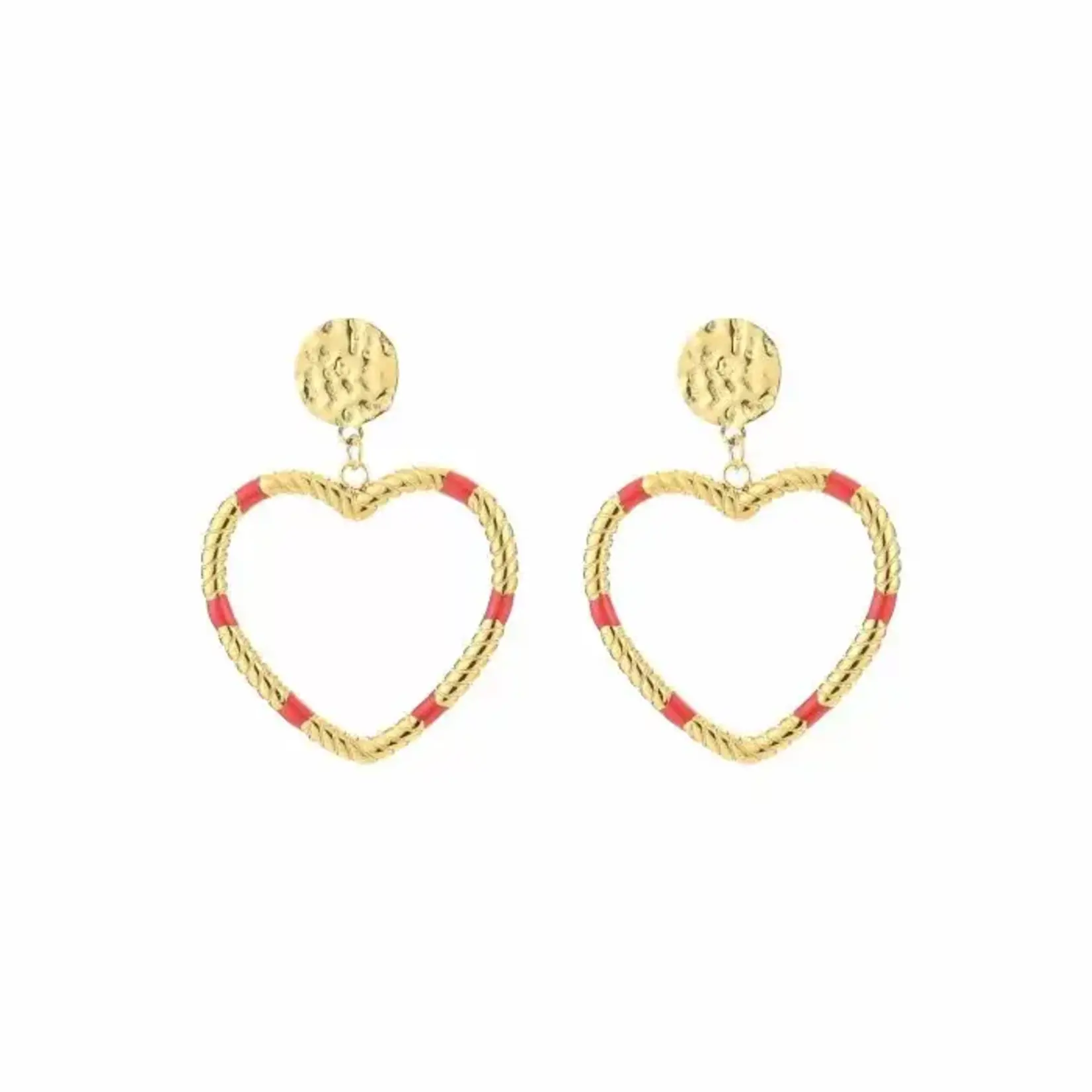 More the Firm Oorbellen red heart
