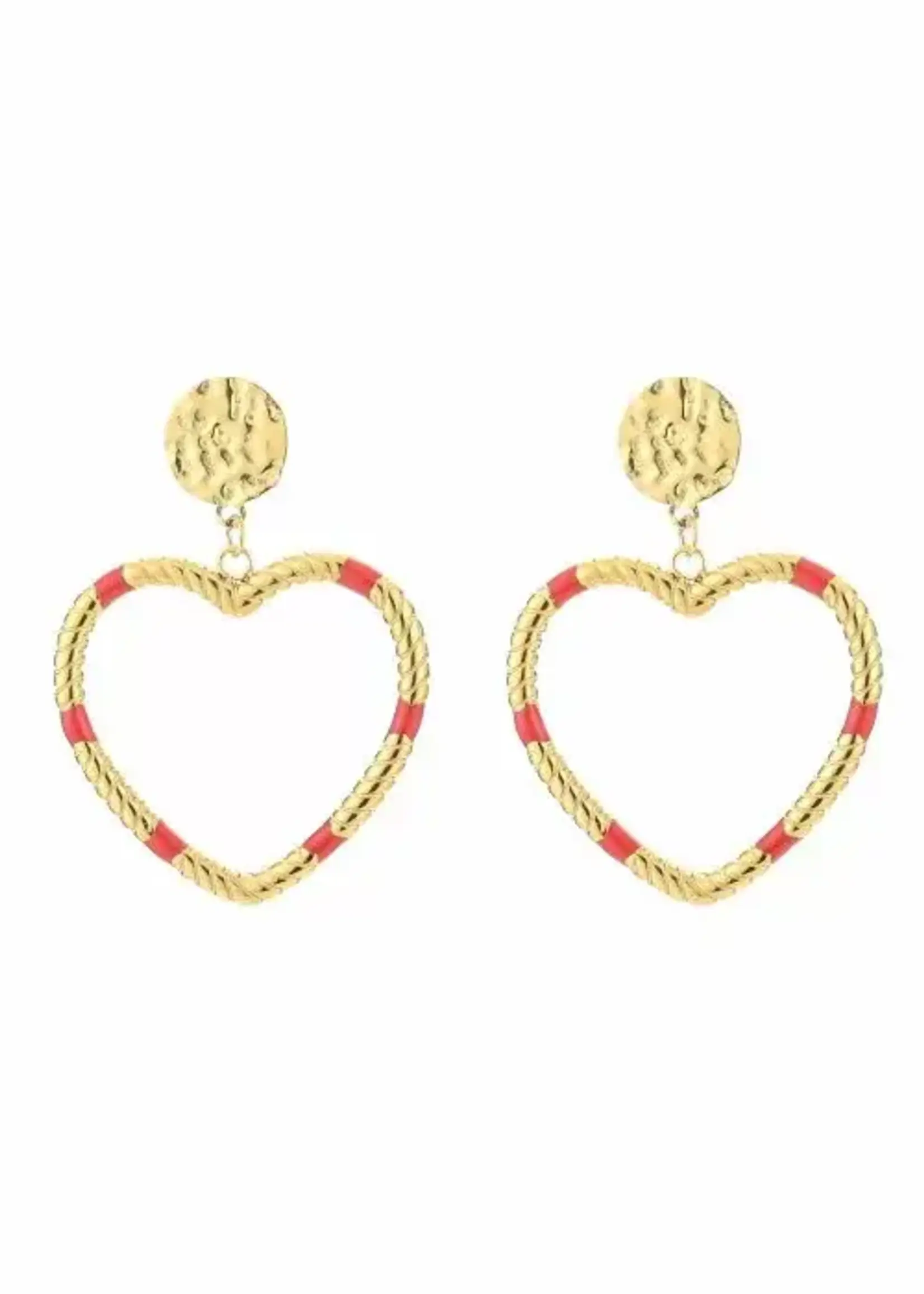 More the Firm Oorbellen red heart