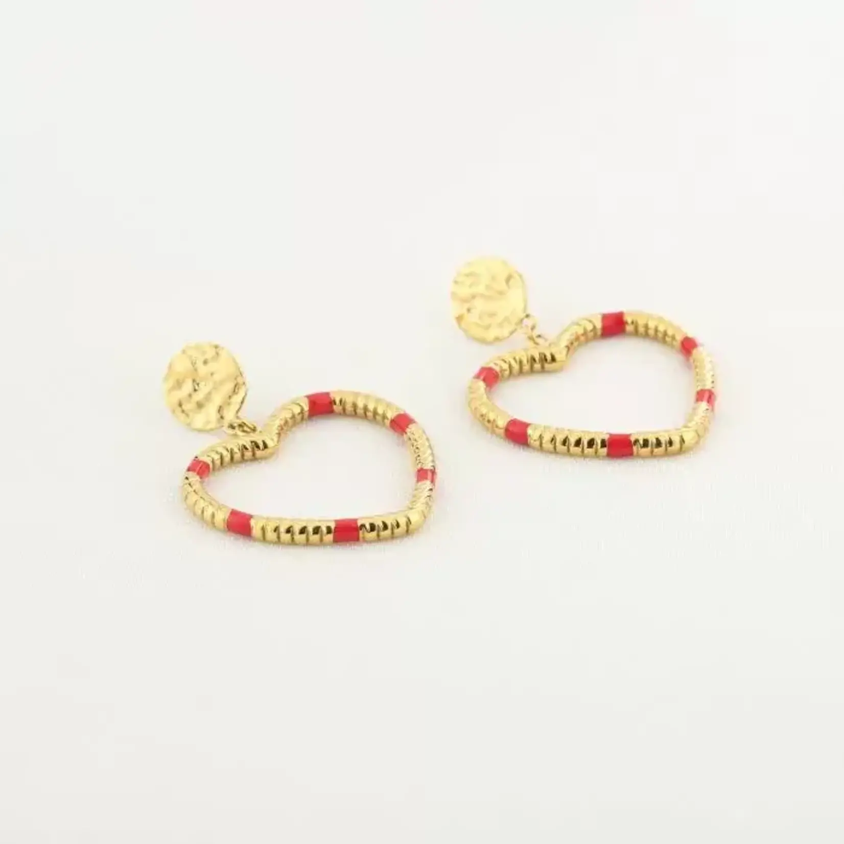 More the Firm Oorbellen red heart