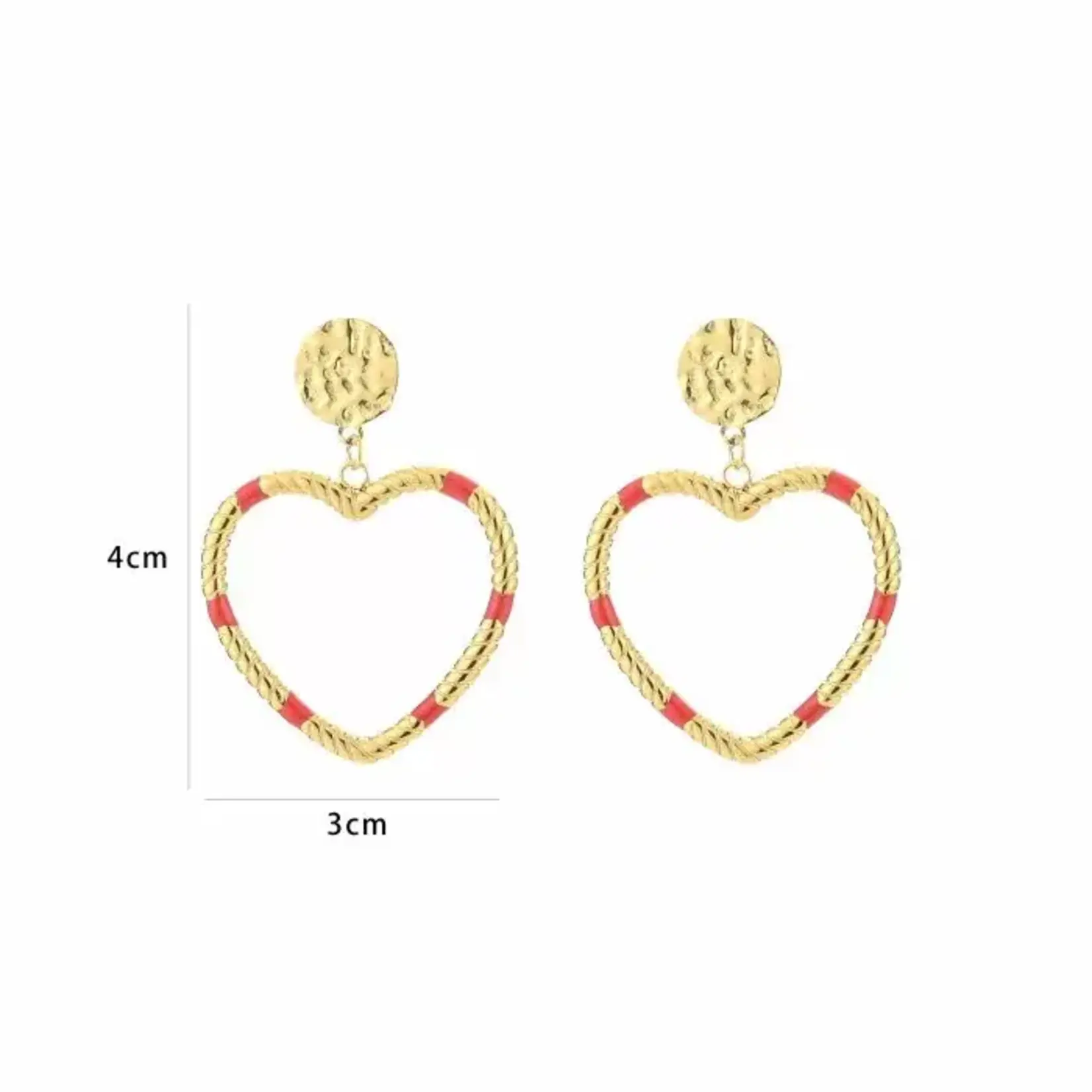 More the Firm Oorbellen red heart