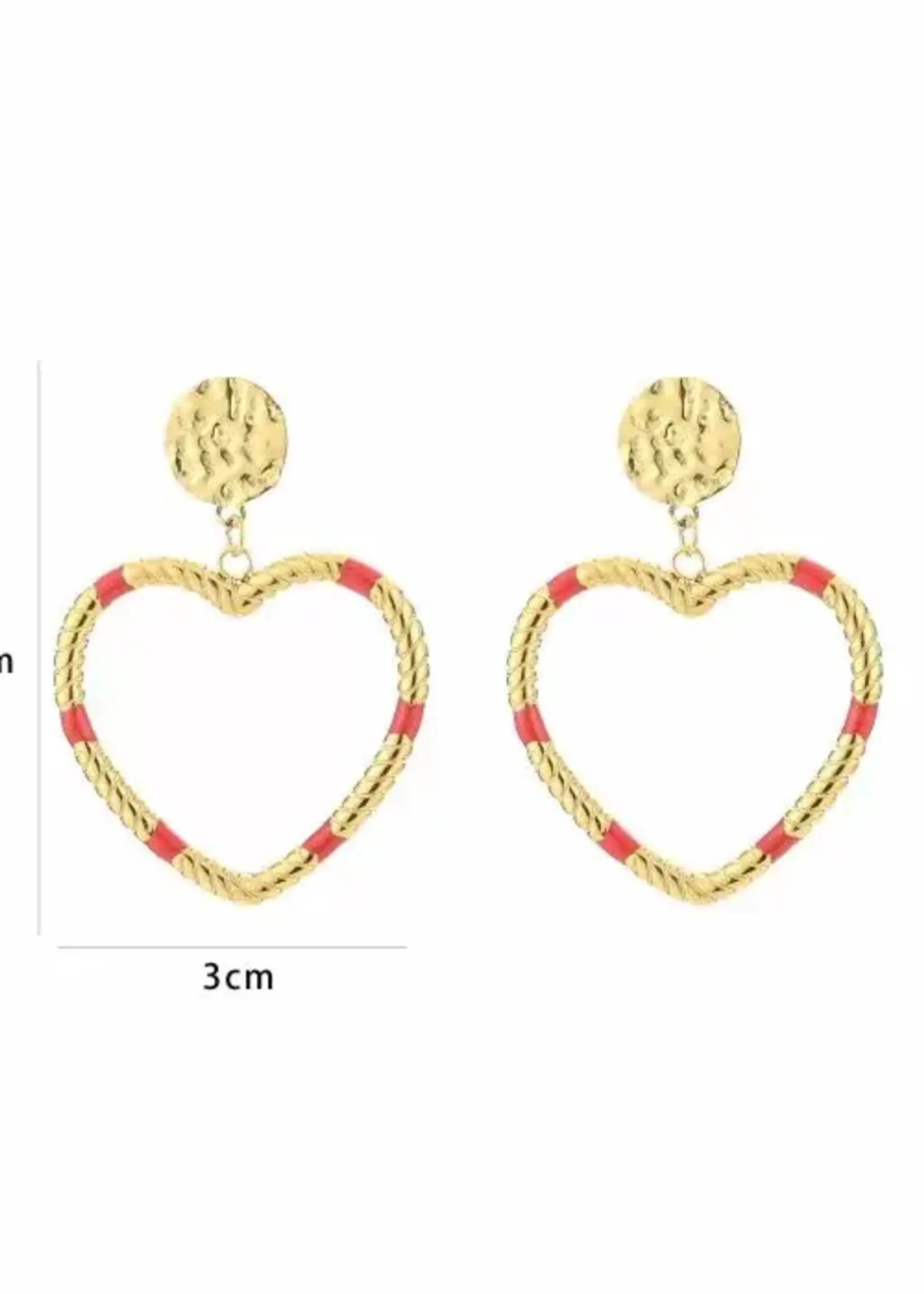 Flo Boutique Oorbellen red heart