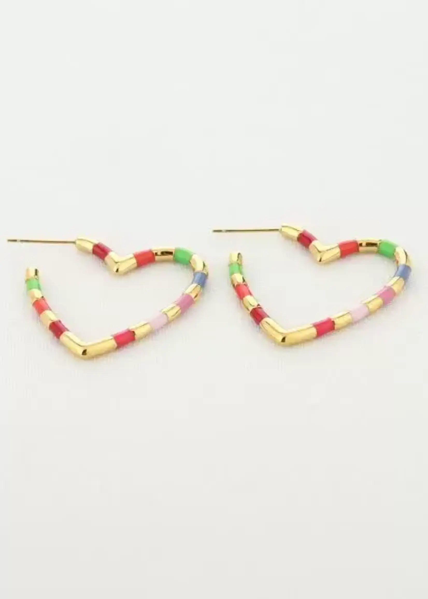 Flo Boutique Oorbellen coloured heart  S