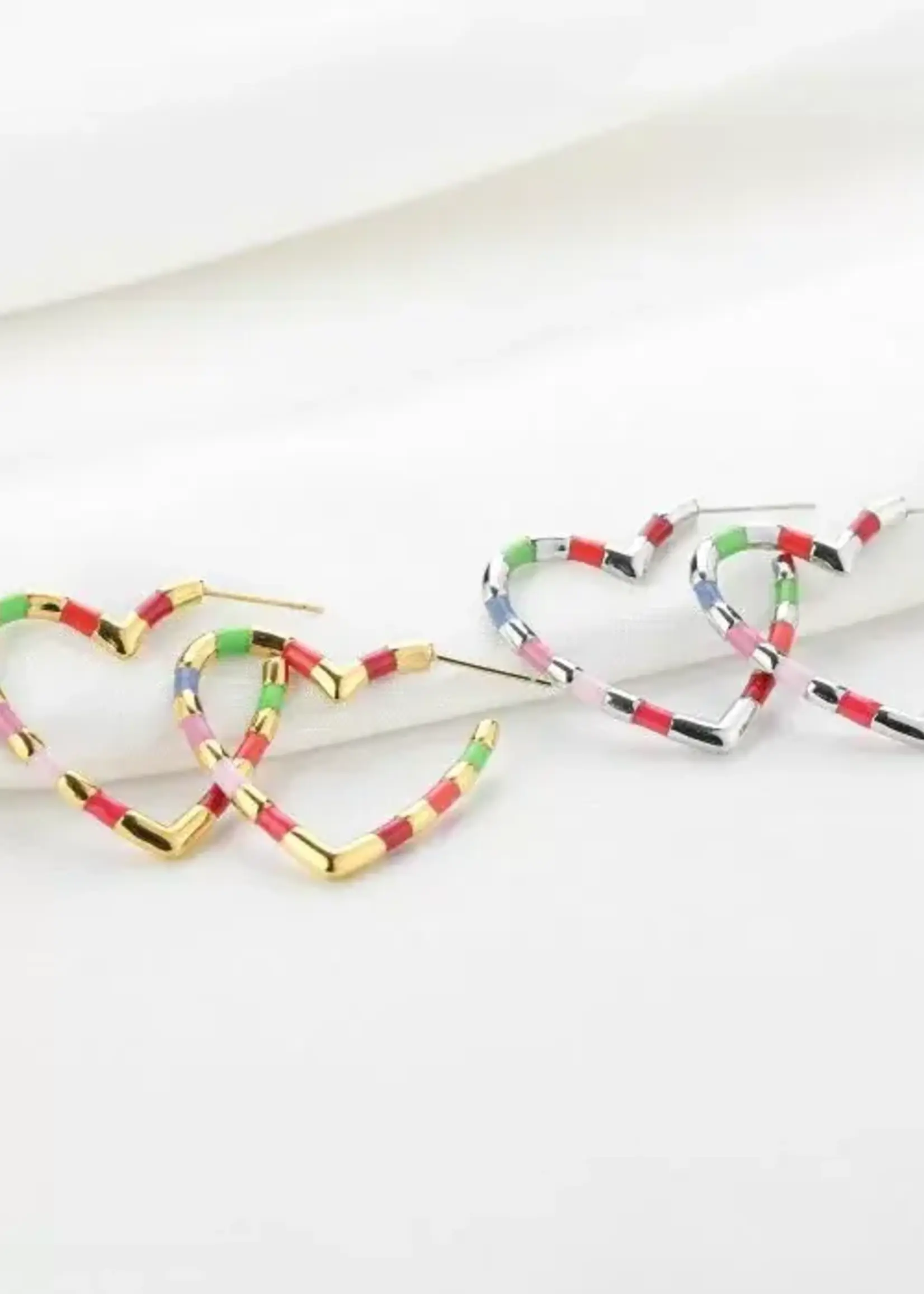 Flo Boutique Oorbellen coloured heart  S