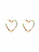 More the Firm Oorbellen coloured heart  S