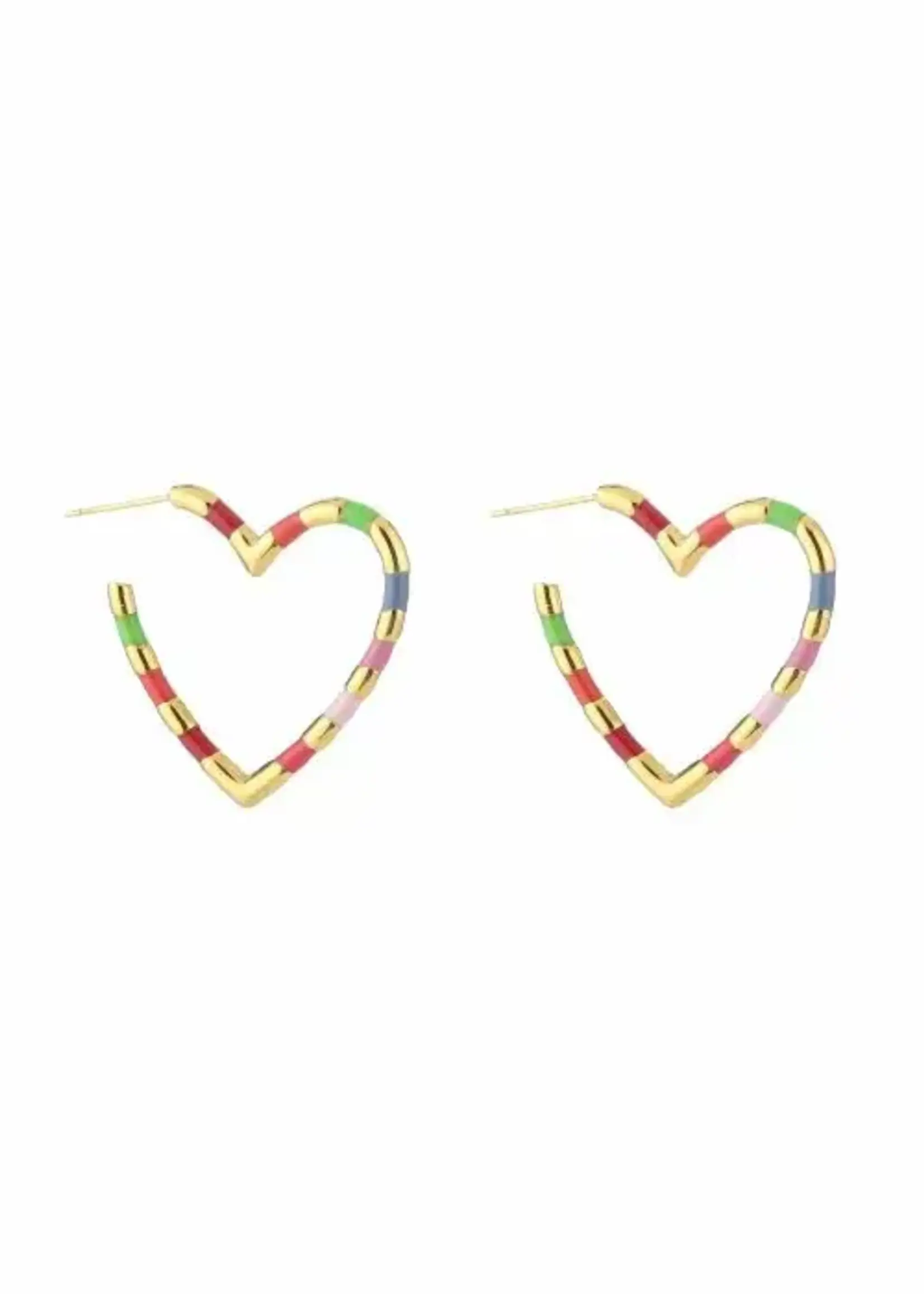 Flo Boutique Oorbellen coloured heart  S