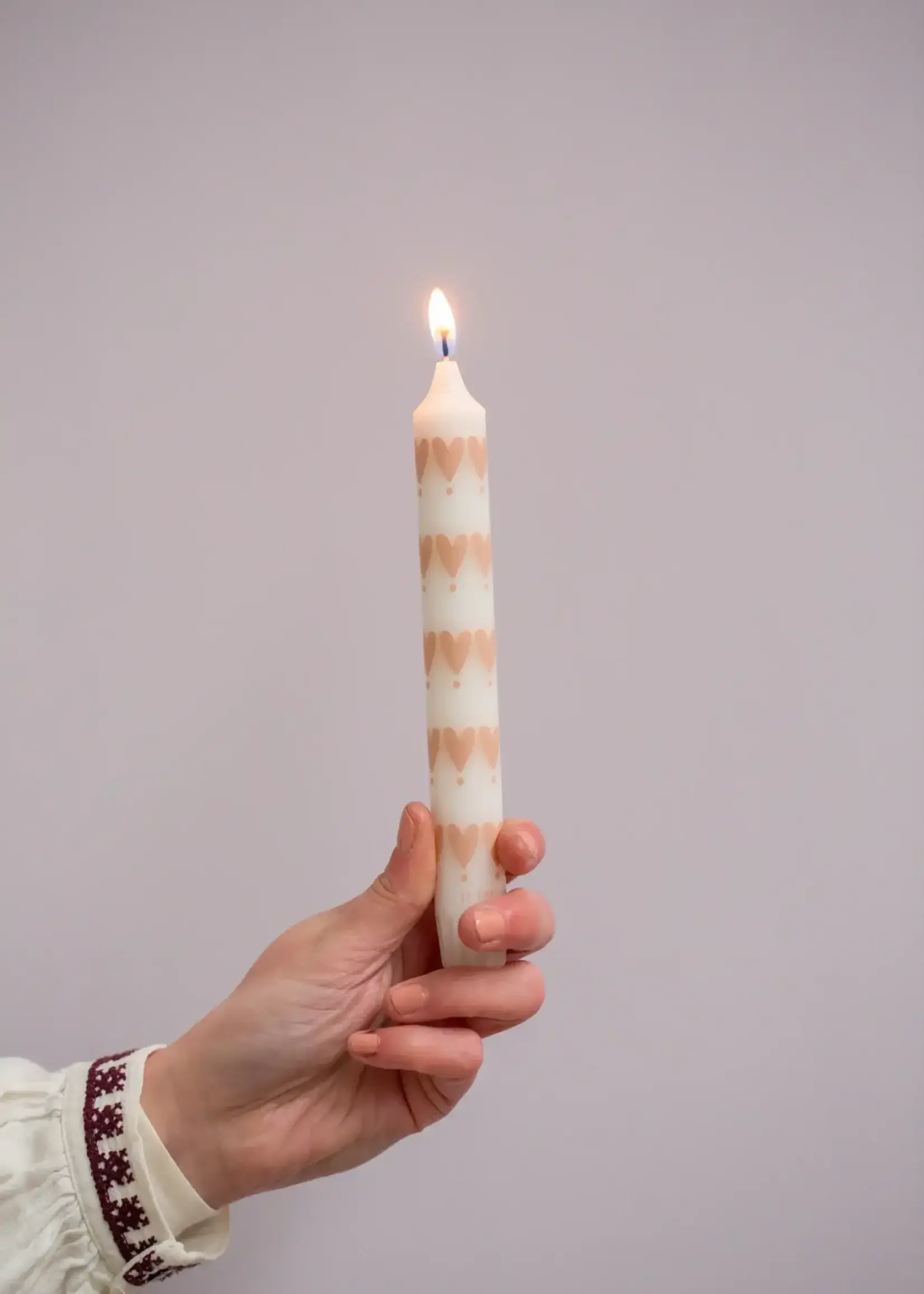 Rustik Lys Dinerkaars Hearts Dot