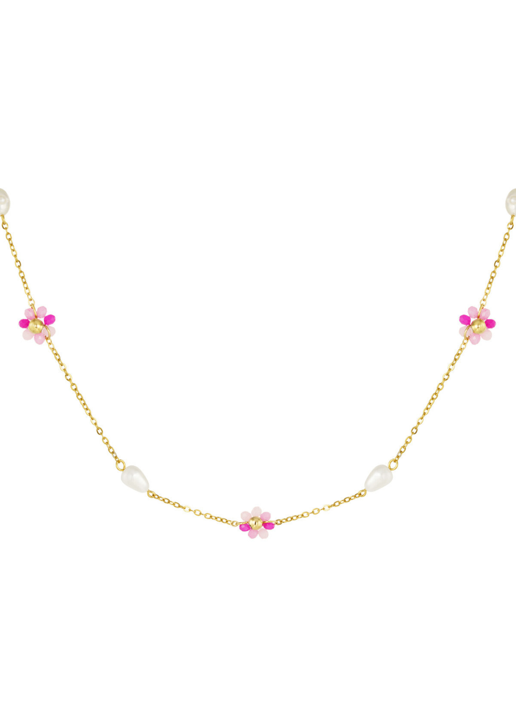 Flo Boutique Ketting Flowerfield pearl