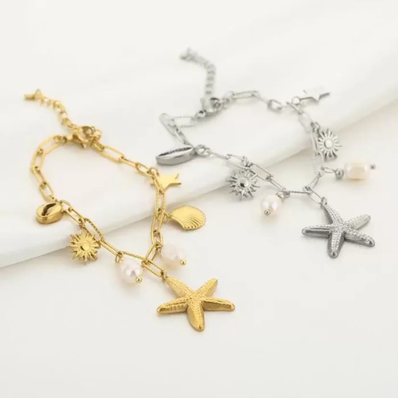 More the Firm Bedelarmband Beach Life Goud