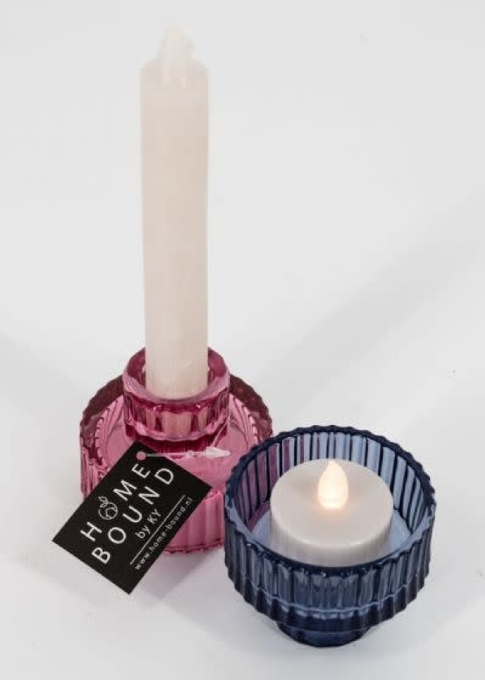 Kolony Glazen kandelaar ribbel