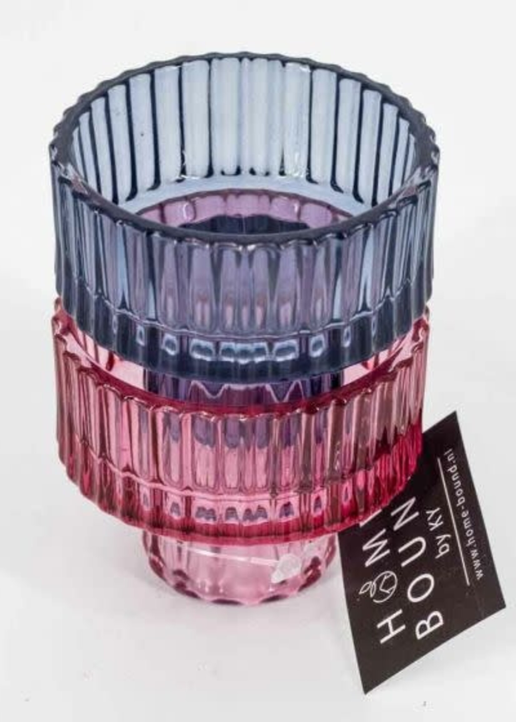 Kolony Glazen kandelaar ribbel