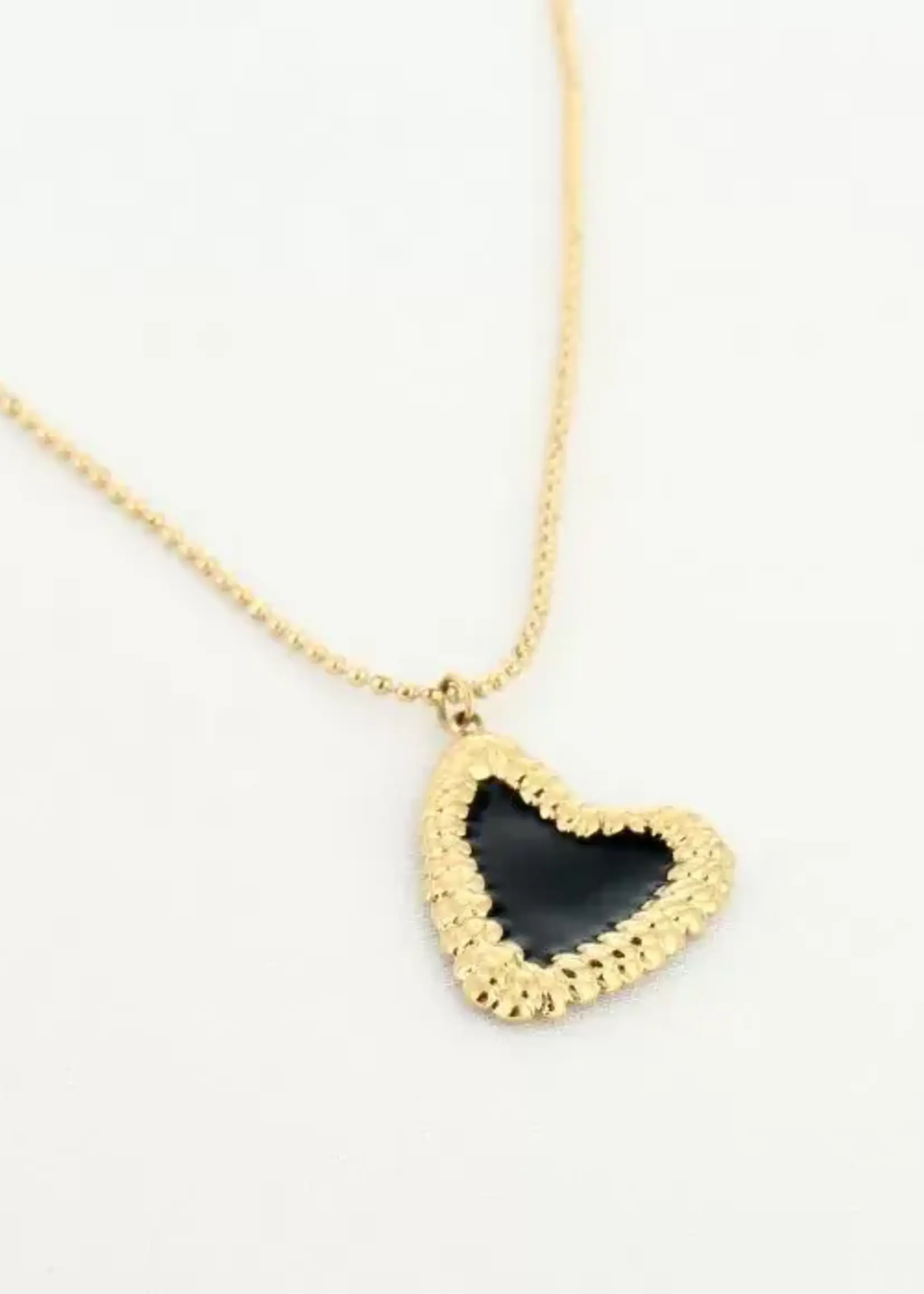 Flo Boutique Ketting black heart