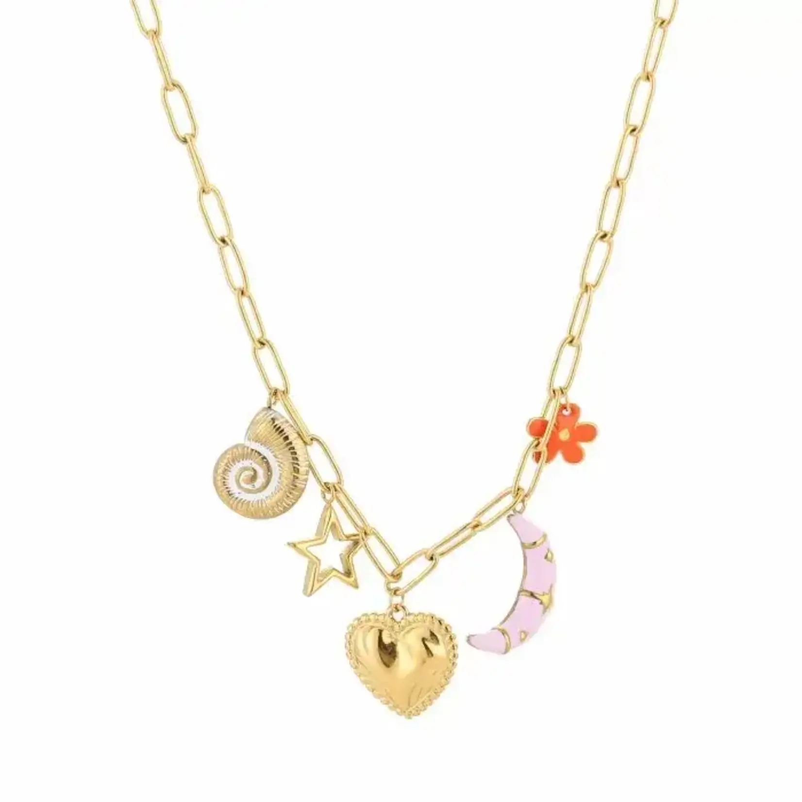 More the Firm Bedelketting Lots of Charms goud