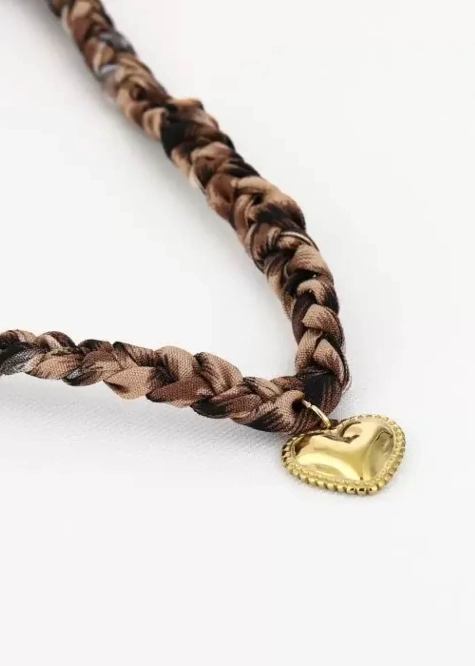 Flo Boutique Gevlochten bandana ketting bedel