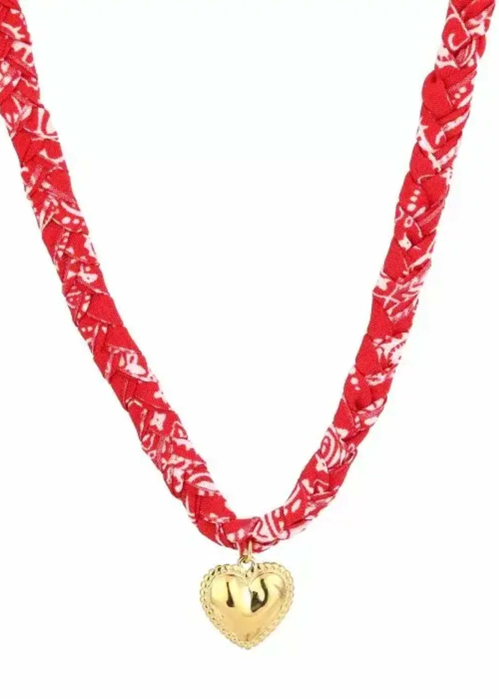 Flo Boutique Gevlochten bandana ketting bedel